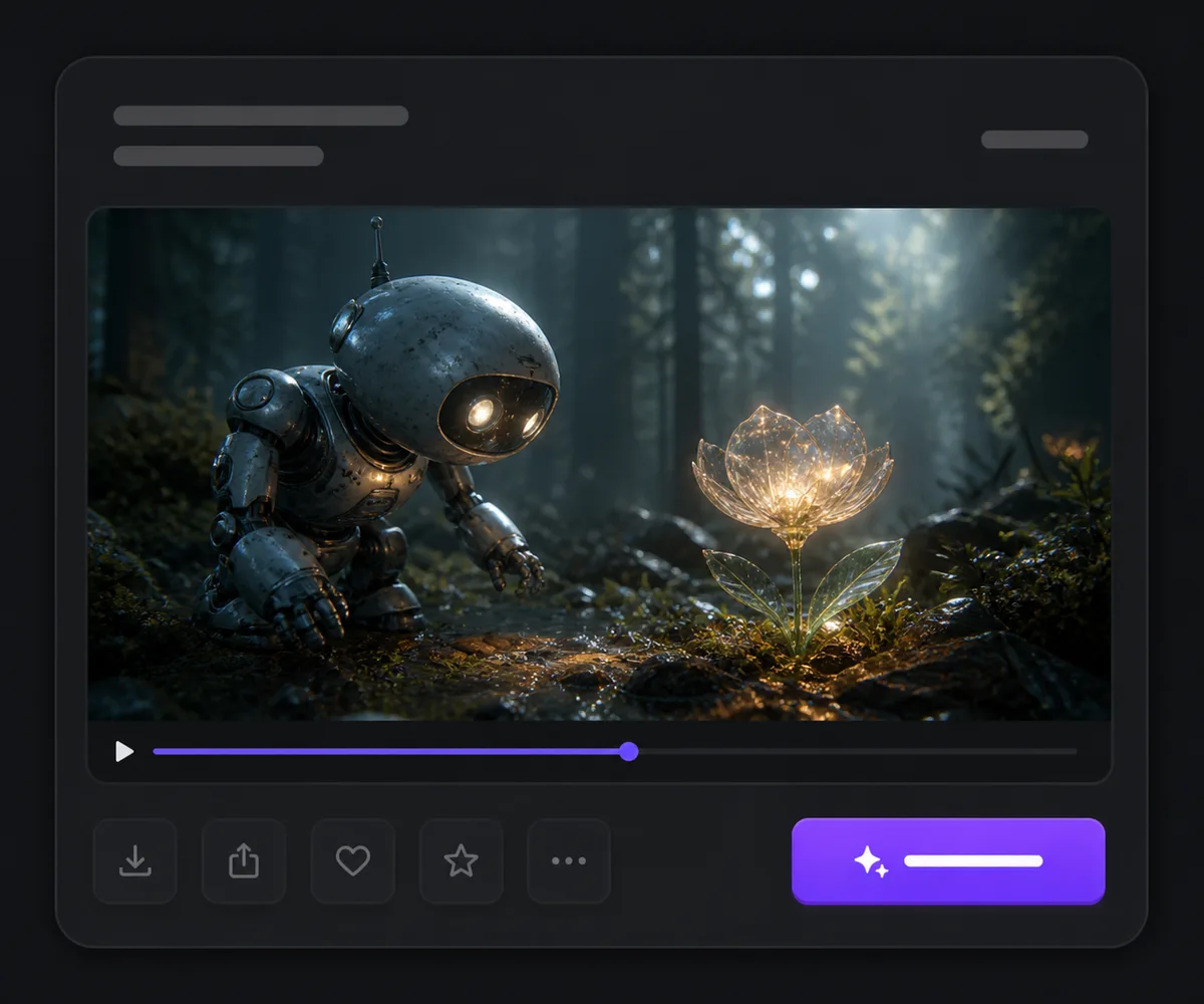 A completed AI-generated video ready to review in the result interface