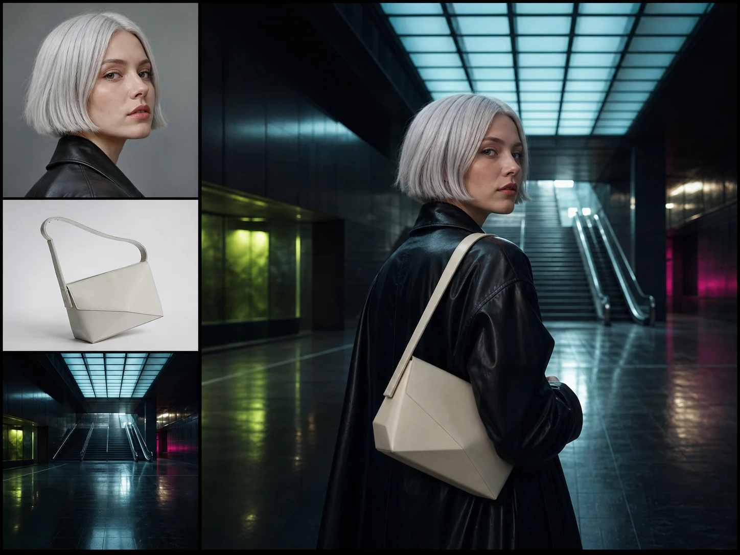 Character, product, and environment references combined into one consistent editorial scene