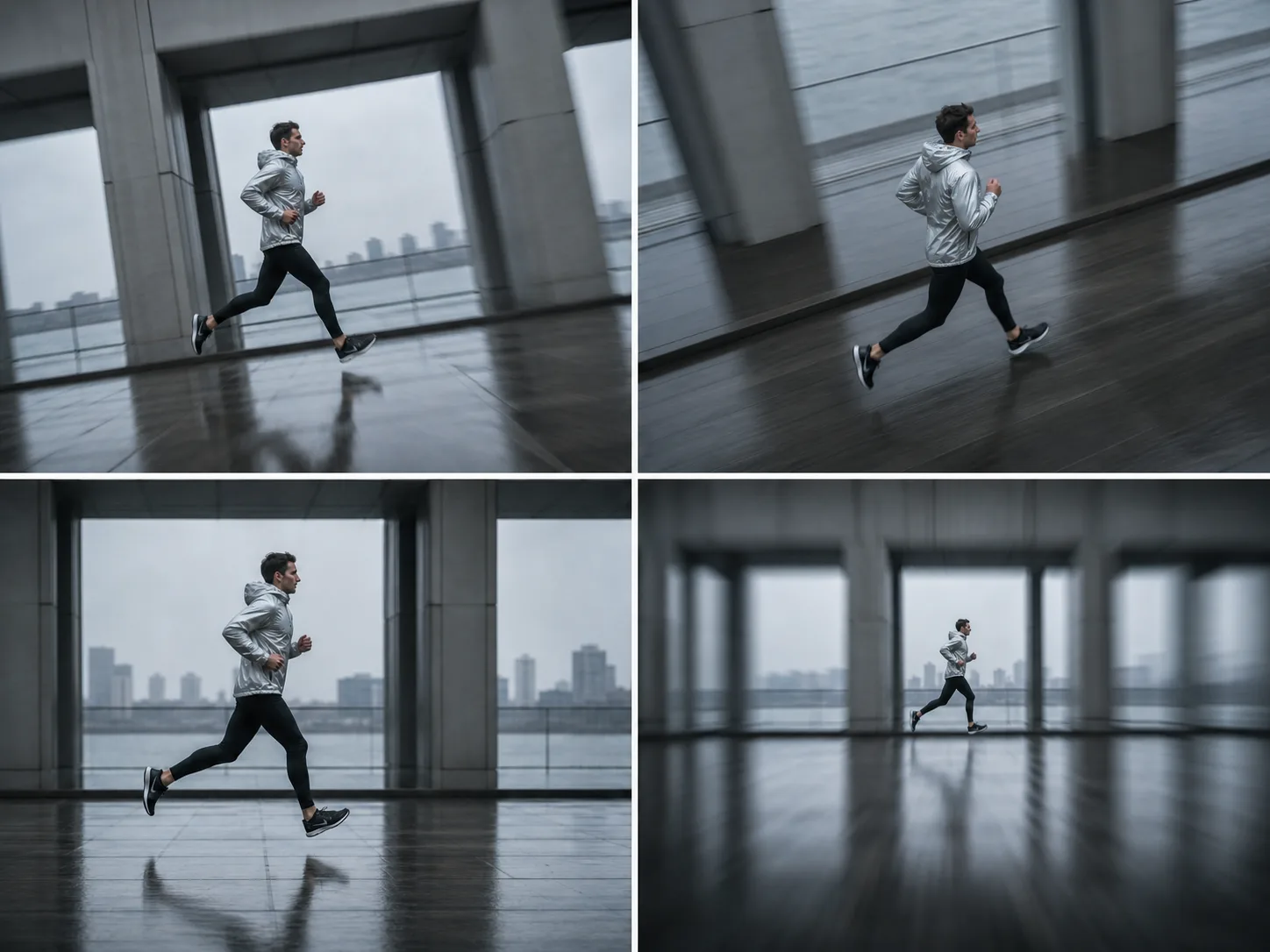 Avoid runner storyboard with drifting scale, angle, blur, and camera direction
