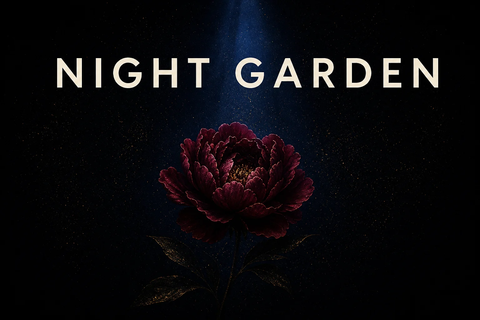 Night Garden poster with one exact, legible headline and clear hierarchy