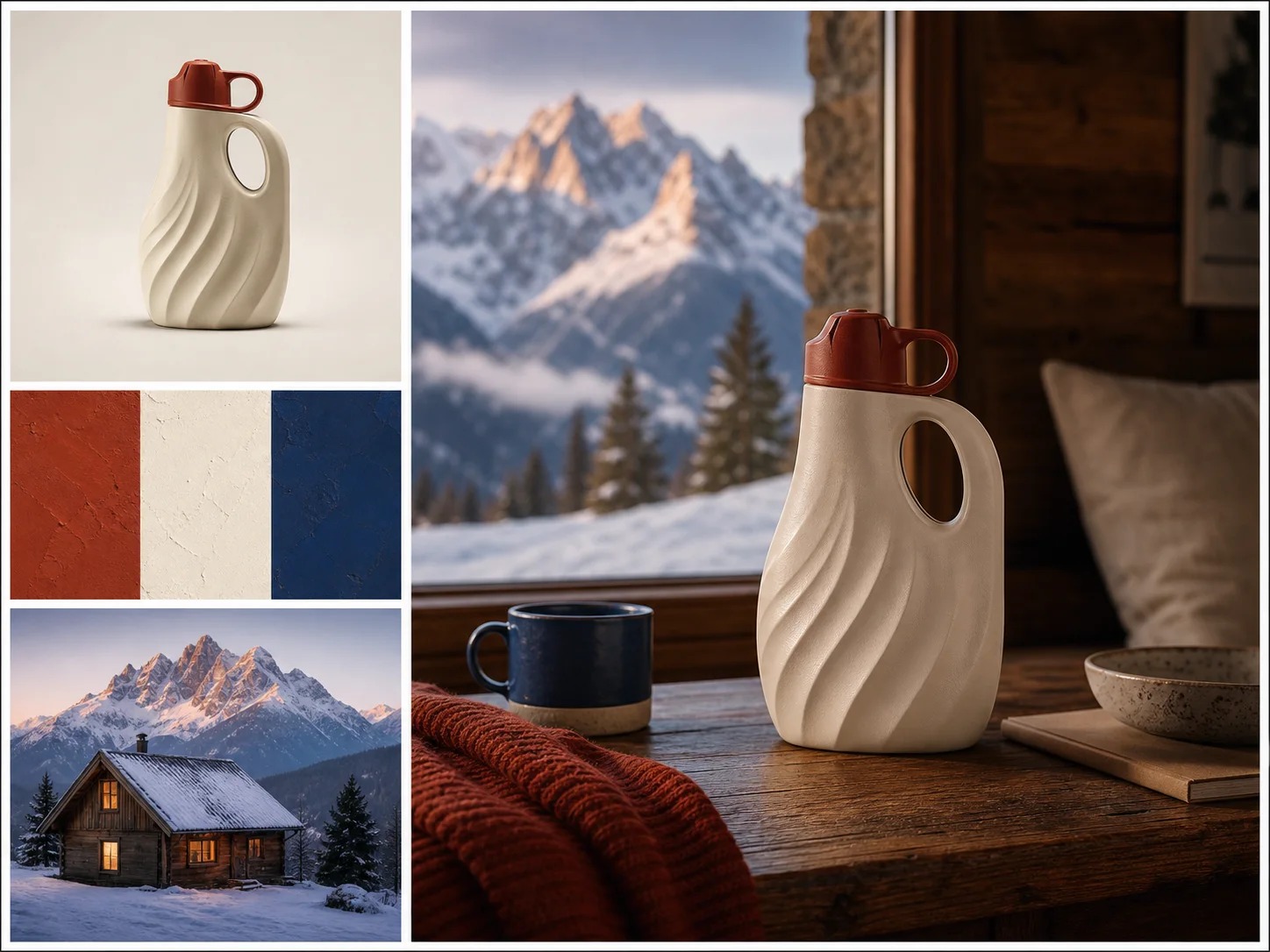 Subject, palette, and environment references with distinct roles resolved into one campaign image
