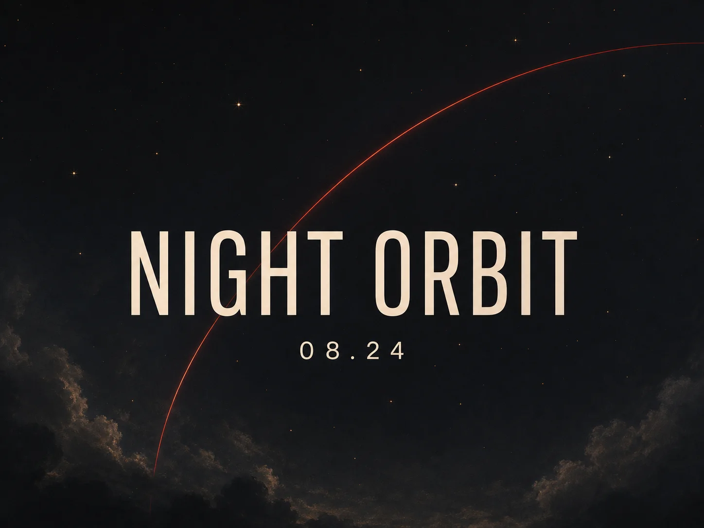 Minimal fictional poster with the short headline NIGHT ORBIT