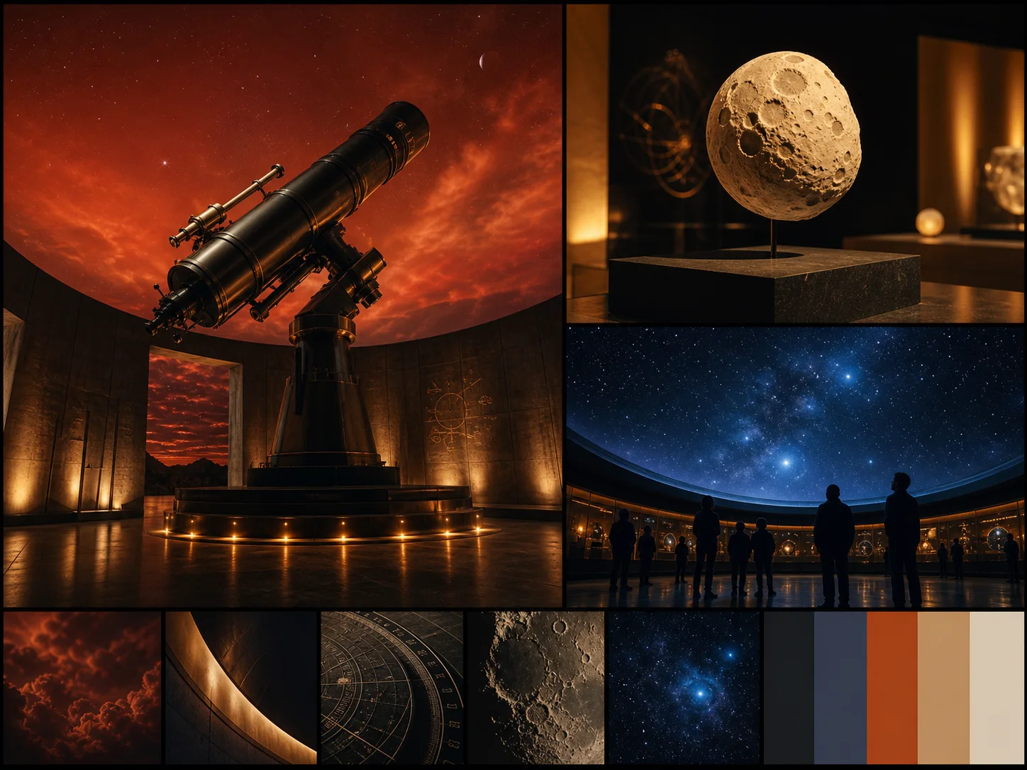 Coordinated launch images for a fictional astronomy museum night