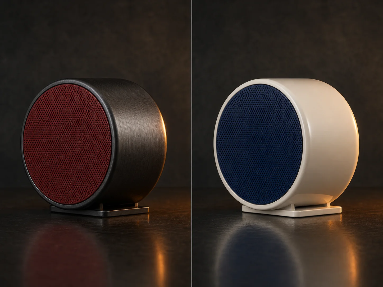 Before and after product image changing only material and color while preserving form and camera