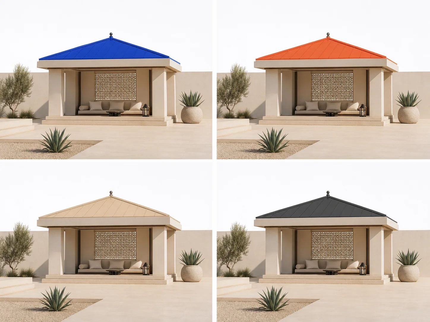 Comparable pavilion drafts that change only one color variable
