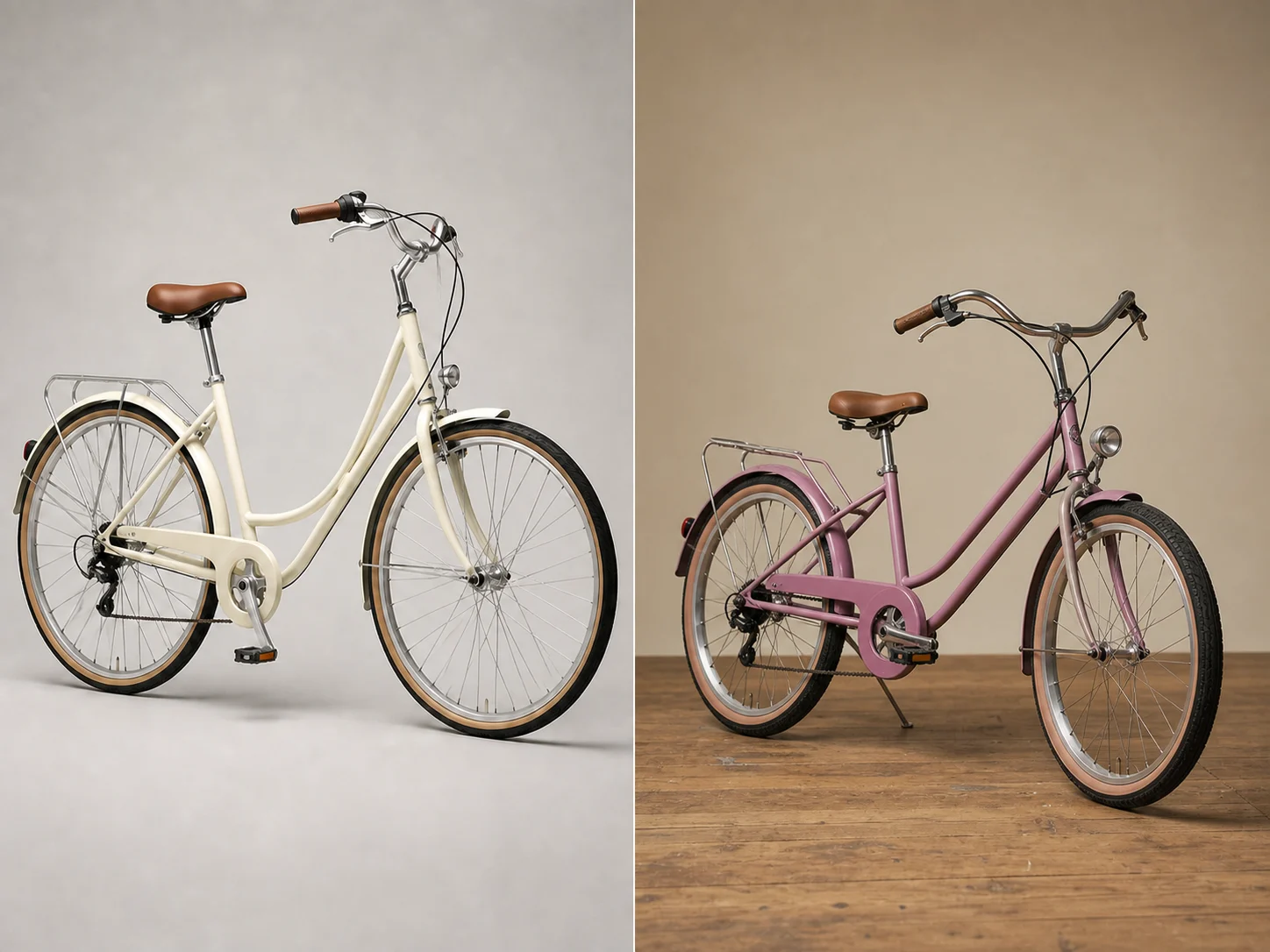 Bicycle edit where frame shape, wheels, camera, and background all drift