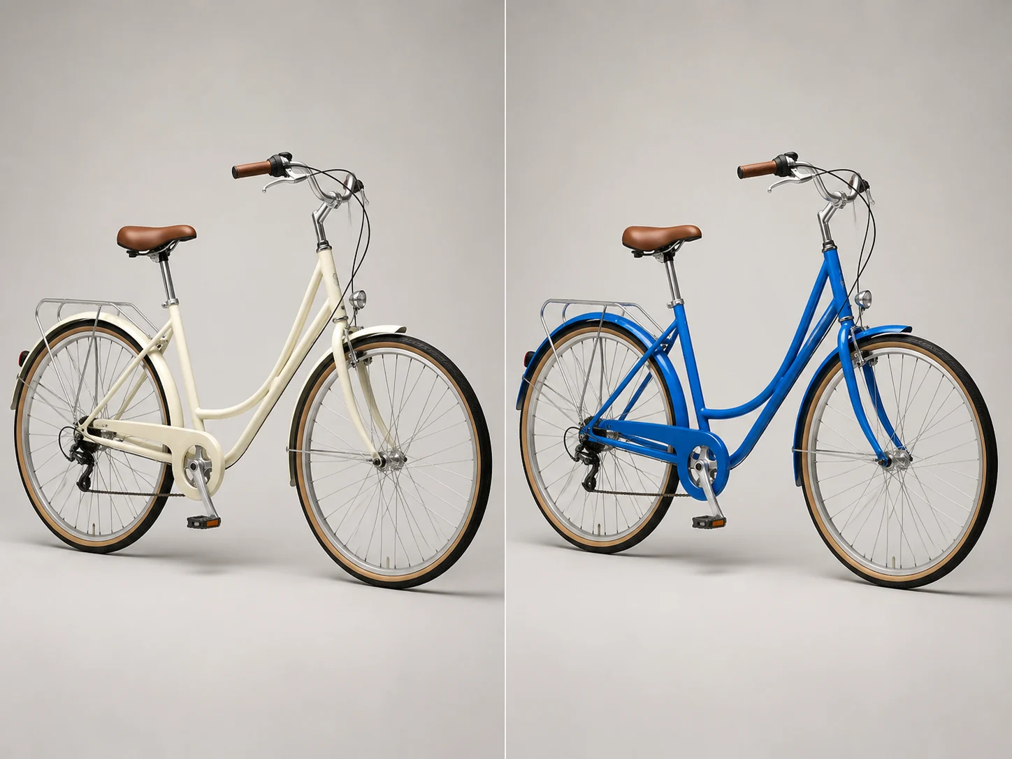 Matched bicycle photograph changing only the frame color while preserving geometry and setting
