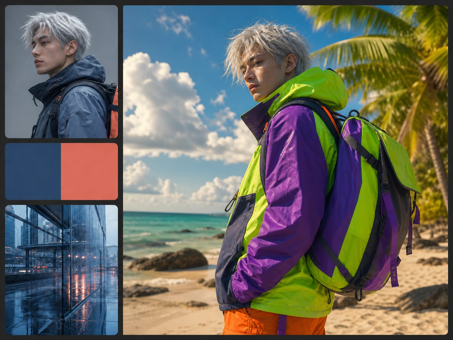 Campaign image disrupted by conflicting subject, palette, and environment references