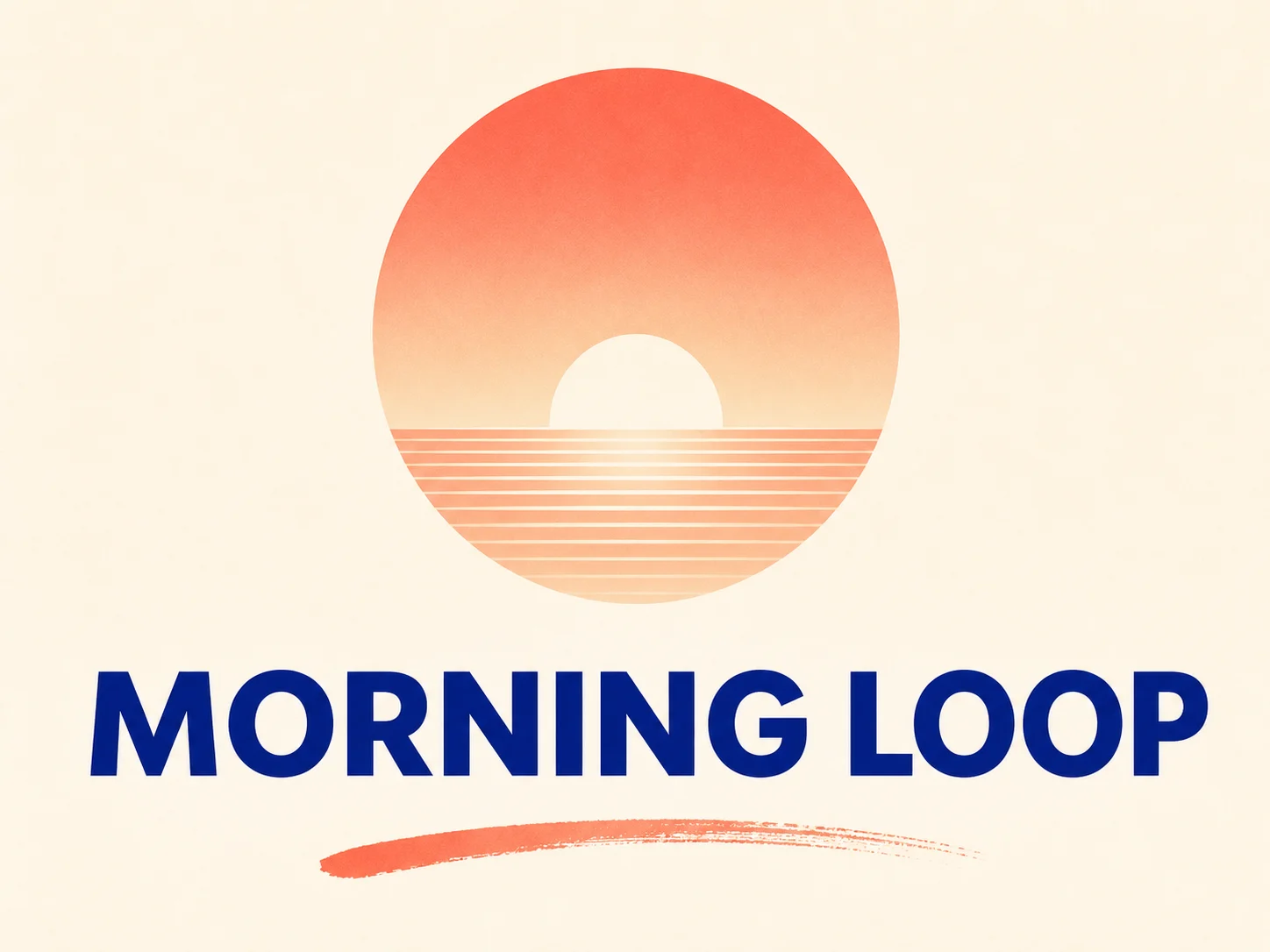 Minimal poster with the exact headline MORNING LOOP rendered once and clearly