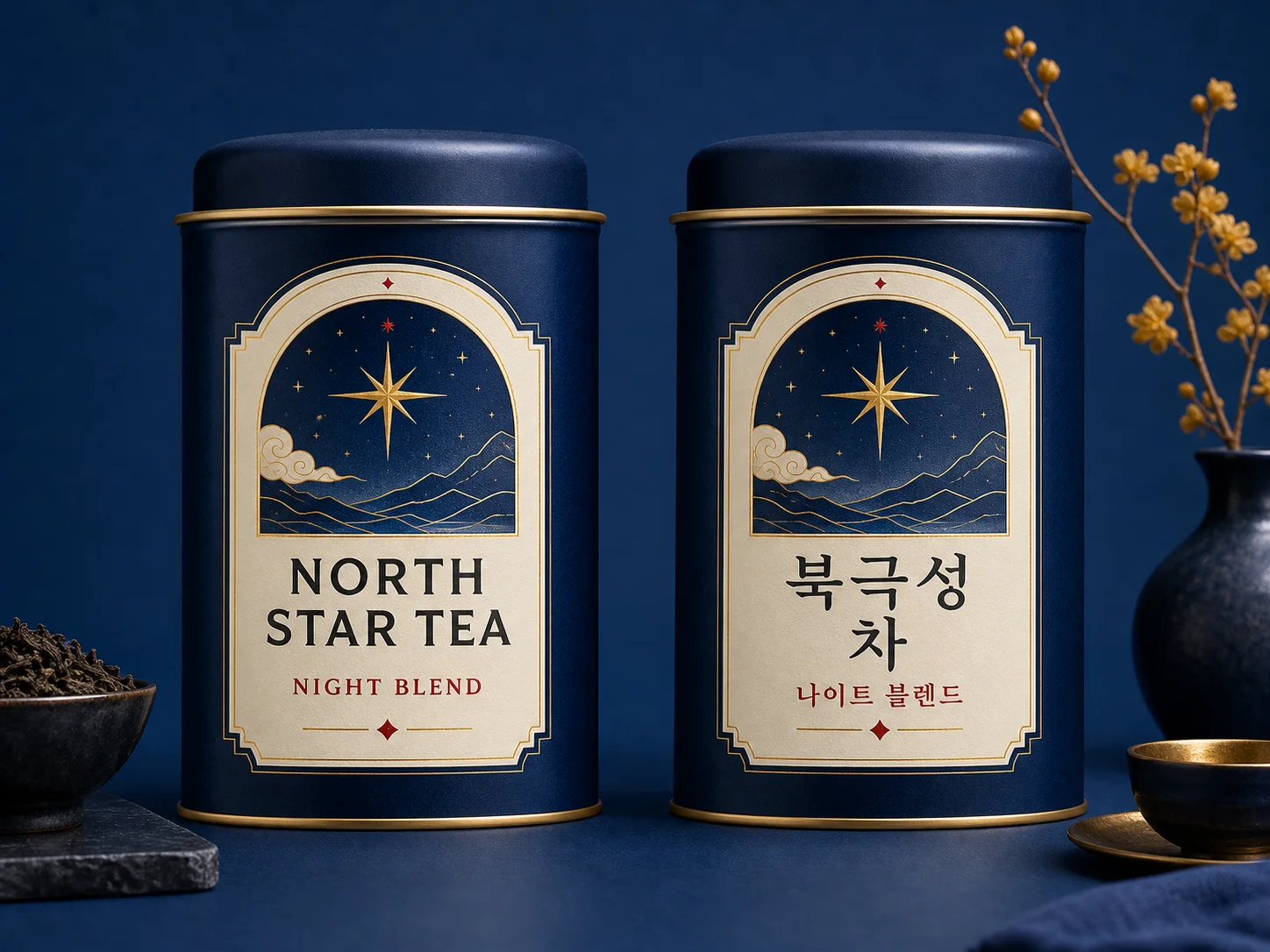 Matched beverage packaging localized from English to Korean while preserving the design