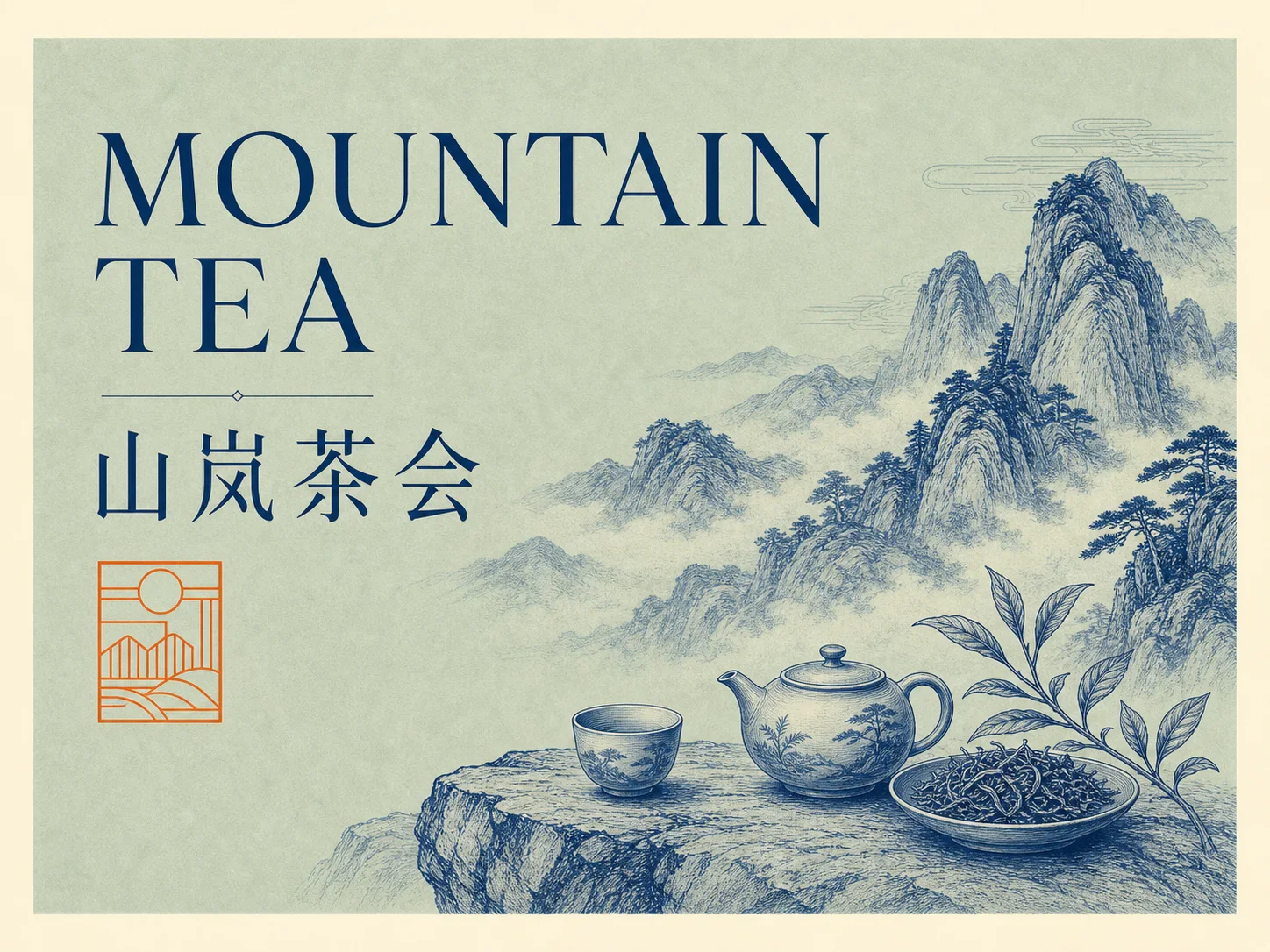 Bilingual Mountain Tea poster concept with English and Chinese typography