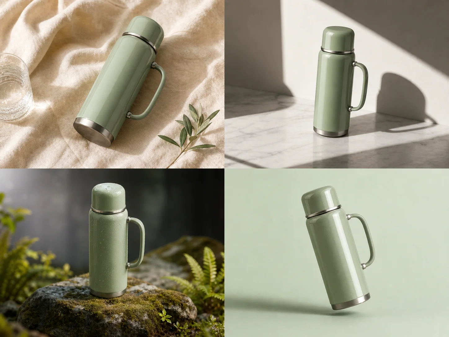 Four unrelated thermos outputs with uncontrolled changes