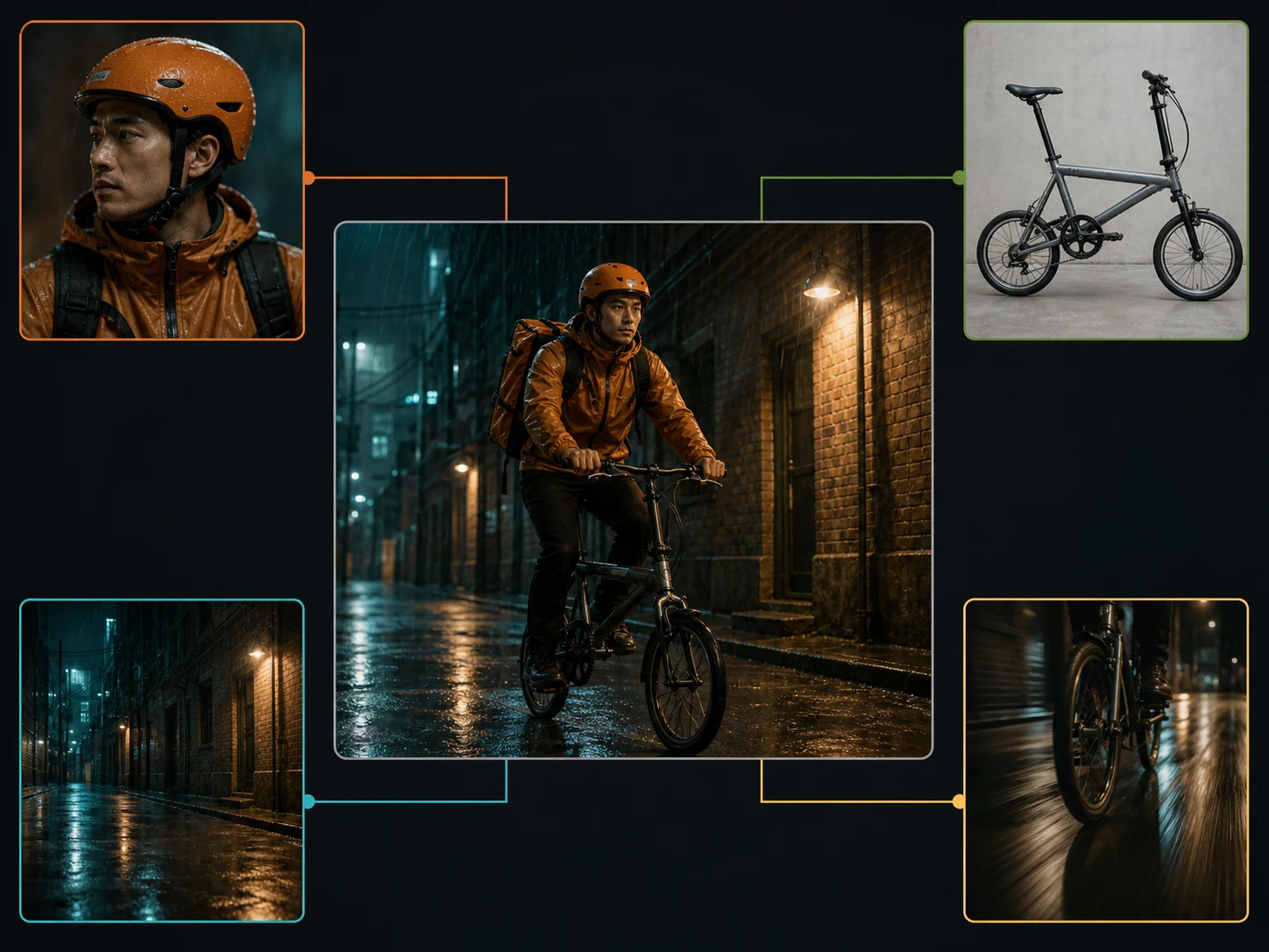 Character, location, prop, and motion references assigned clear roles around one coherent output frame