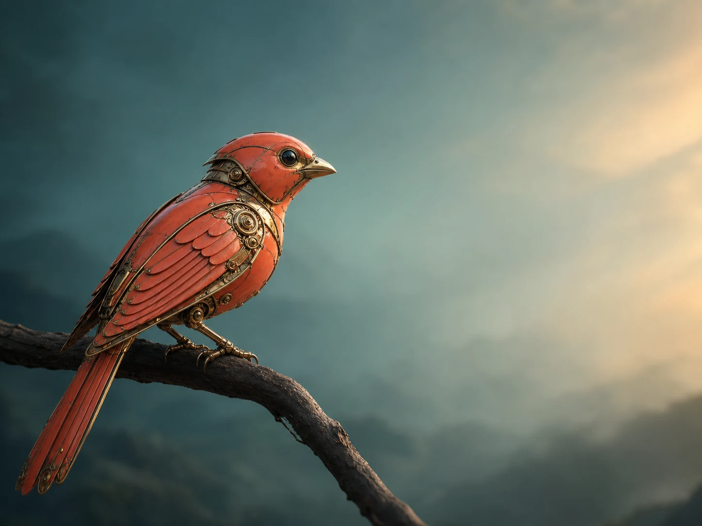 Clear mechanical bird source frame with open space for motion