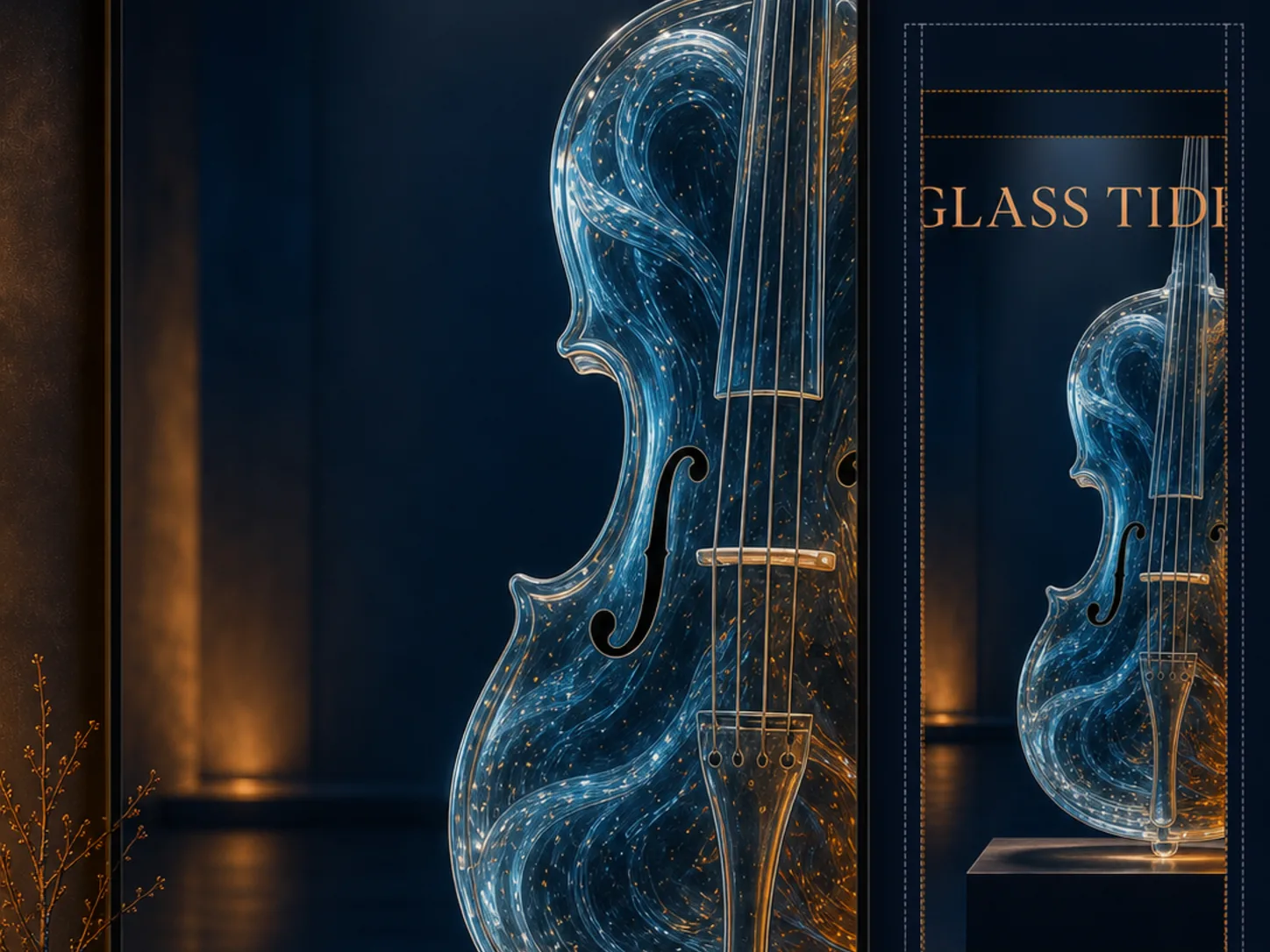 Avoid portrait crop cutting off the glass sculpture and Glass Tide headline